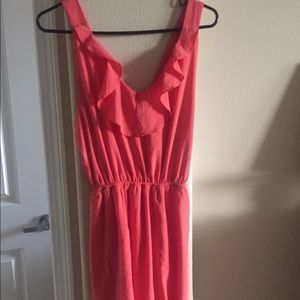 Cute coral dress from boutique open back